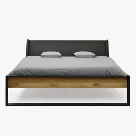 Dubová postel z kovovýma nohama 180 x 200 cm  - 5