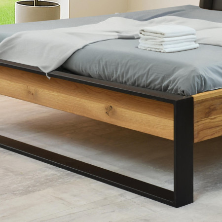 Dubová postel z kovovýma nohama 180 x 200 cm  - 6