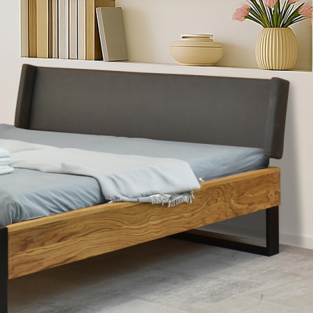 Dubová postel z kovovýma nohama 180 x 200 cm  - 7