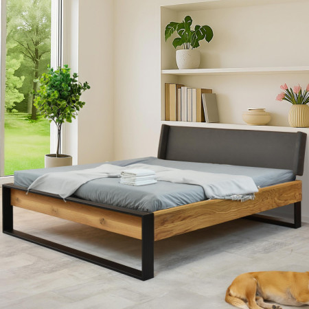 Dubová postel z kovovýma nohama 180 x 200 cm  - 10