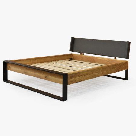 Dubová postel z kovovýma nohama 180 x 200 cm  - 11