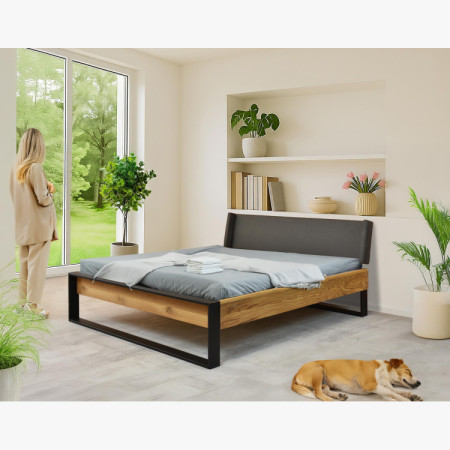 Dubová postel z kovovýma nohama 180 x 200 cm  - 19