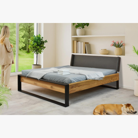 Dubová postel z kovovýma nohama 180 x 200 cm  - 20