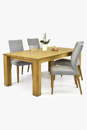 Szürke Madrid szék és tömör tölgy asztal