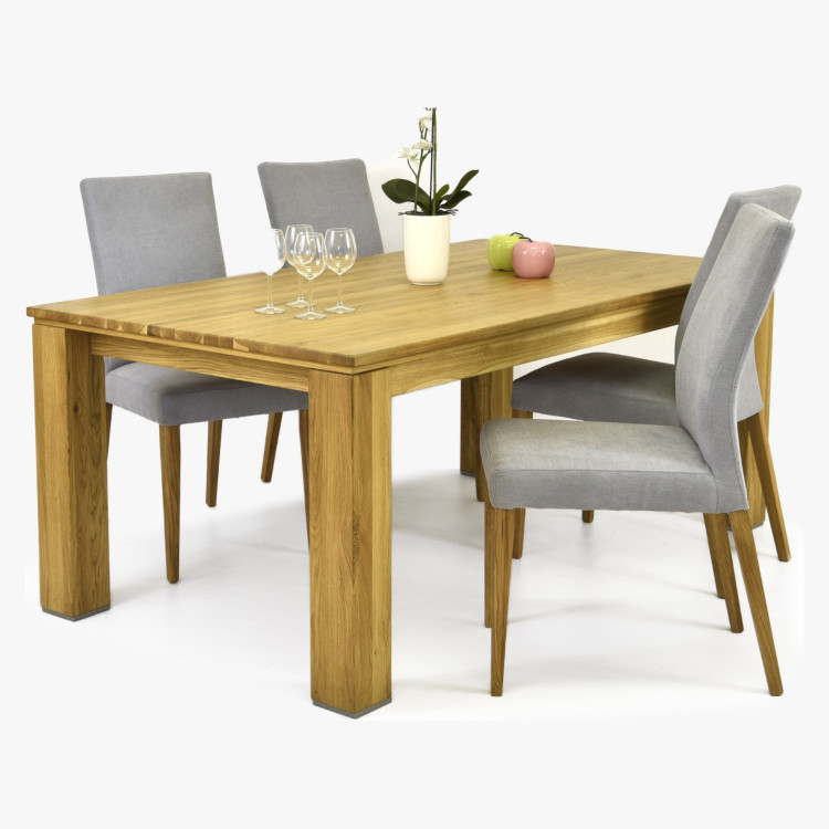 Szürke Madrid szék és tömör tölgy asztal