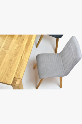 Tömörfa asztal és székek 140 x 90 cm, tölgy  - 1 2