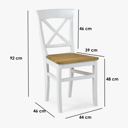 Étkezőasztal és székek tömörfából, rusztikus stílusban, Torina + Tomino