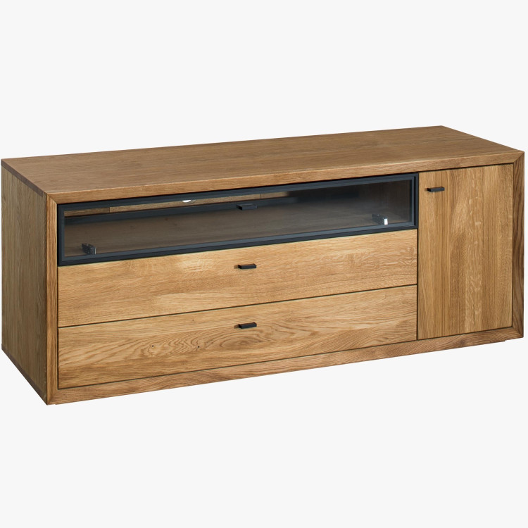 Moderní obývací stěna dub s osvětlením, Vilo kolekce  - 5