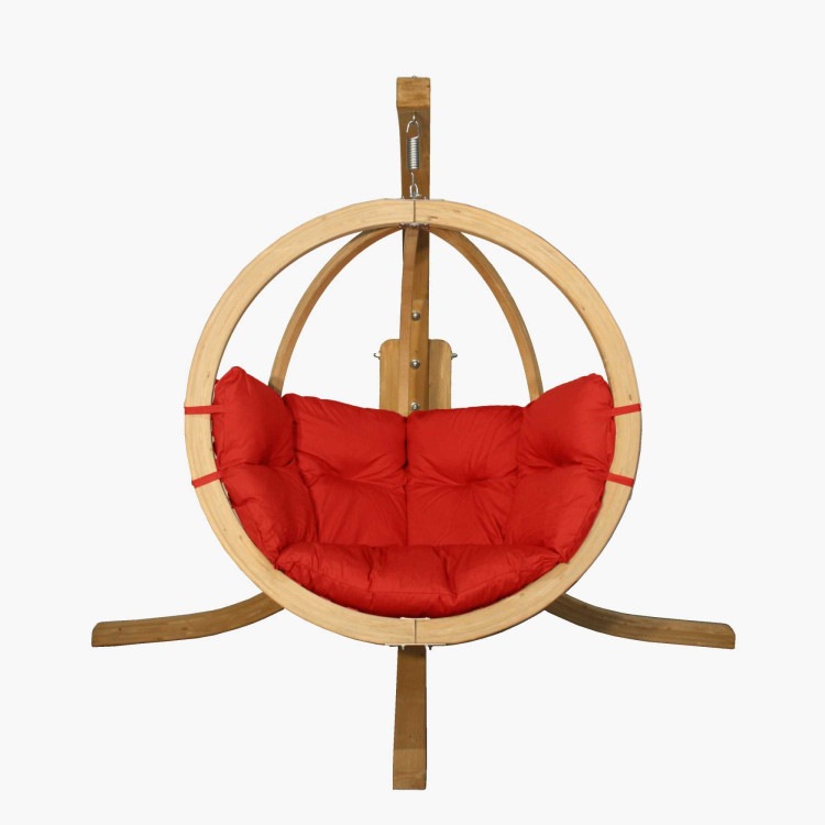 Houpací křeslo s konstrukcí, červené  - 1