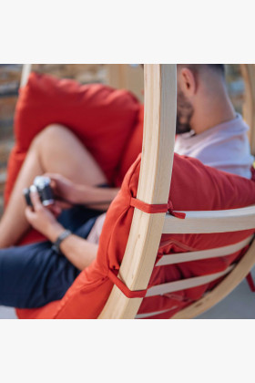 Houpací křeslo s konstrukcí, červené  - 1 2