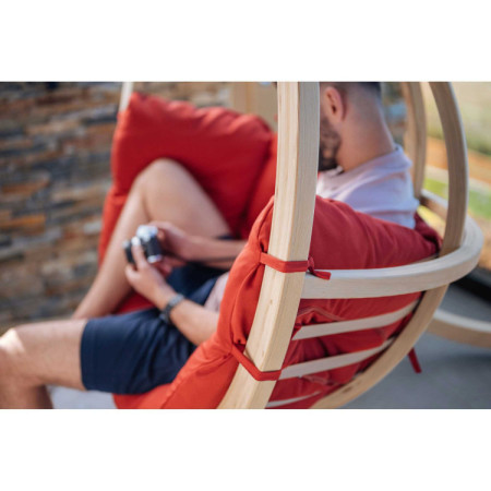 Houpací křeslo s konstrukcí, červené  - 4