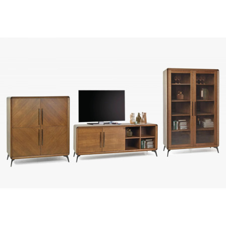 Nábytek do obývacího pokoje barva ořech  - 11