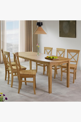 Jídelní set dubový masiv pro 6 lidí  - 1