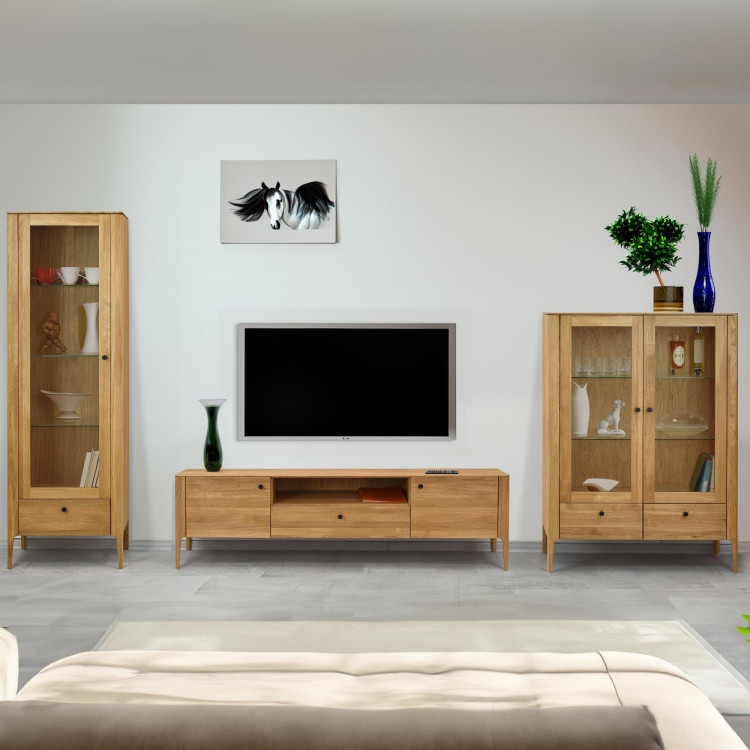 Dřevěná obývací stěna ze dřeva dub  - 1