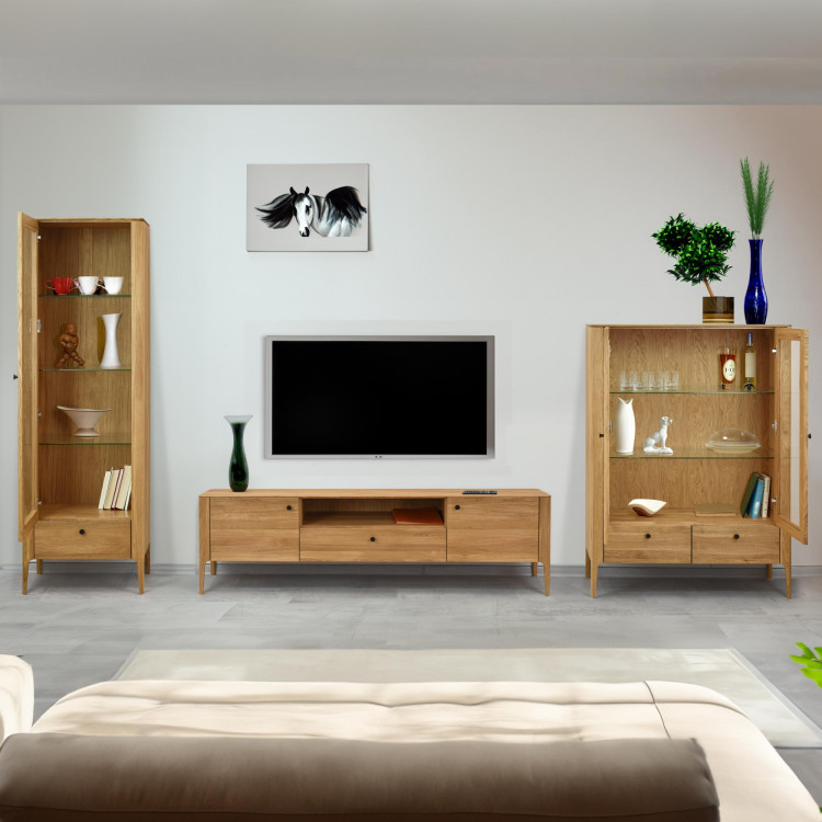 Dřevěná obývací stěna ze dřeva dub  - 2