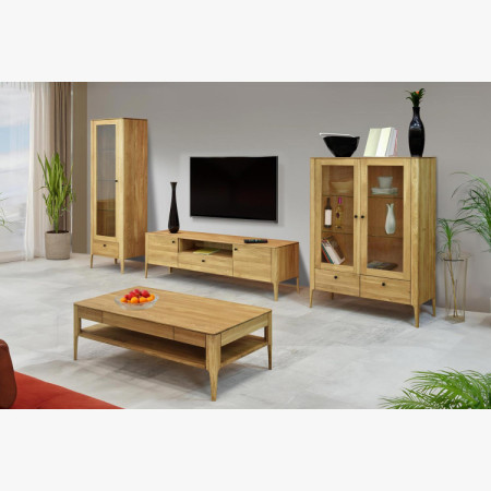 Dřevěná obývací stěna ze dřeva dub  - 3