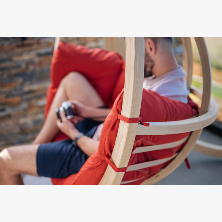 Houpací křeslo s konstrukcí, červená  - 4
