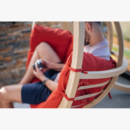 Houpací křeslo s konstrukcí, červená  - 4