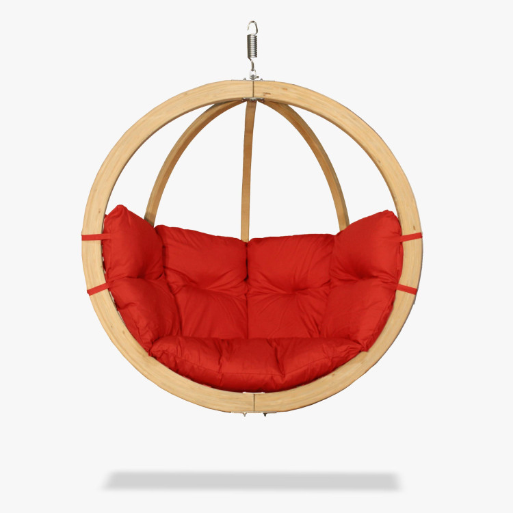 Houpací křeslo s konstrukcí, červená  - 5