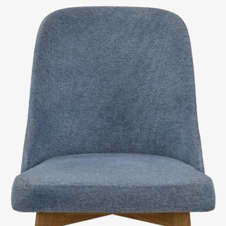 Elegáns étkezőszék kék szövettel és tölgyfa lábakkal  - 13