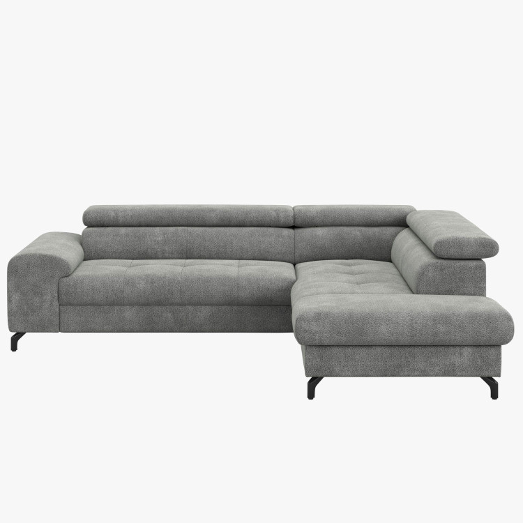 Sarokülő kanapé ággyá alakítható funkcióval és tárolóhellyel - Jobbos, platina színű  - 6