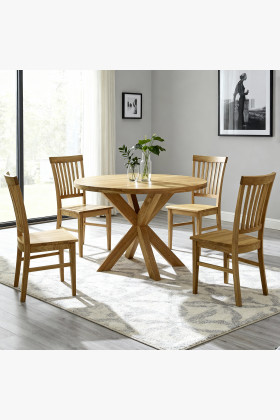 Holger & Rain étkezőszett – tömör tölgyfa asztal és tömörfa székek  - 1