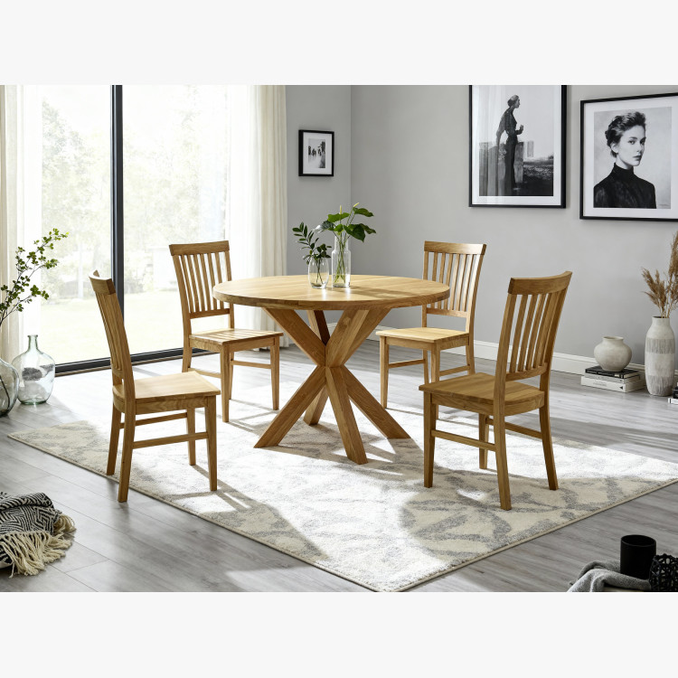 Holger & Rain étkezőszett – tömör tölgyfa asztal és tömörfa székek  - 2