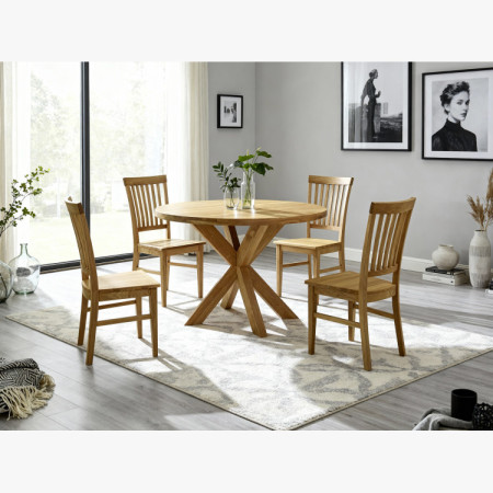 Holger & Rain étkezőszett – tömör tölgyfa asztal és tömörfa székek  - 2