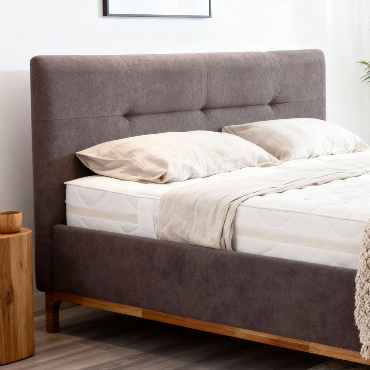 Lábakon álló tárolódobozos szövetágy 160, barna Mercur  - 2