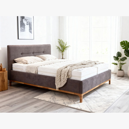 Lábakon álló tárolódobozos szövetágy 160, barna Mercur  - 8