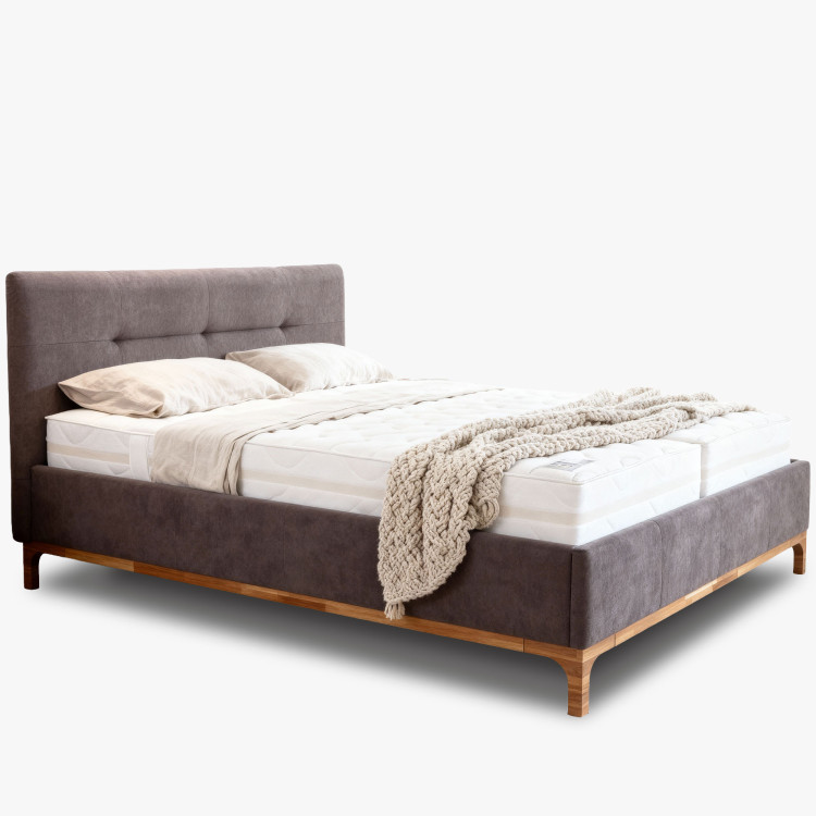 Lábakon álló tárolódobozos szövetágy 160, barna Mercur  - 9