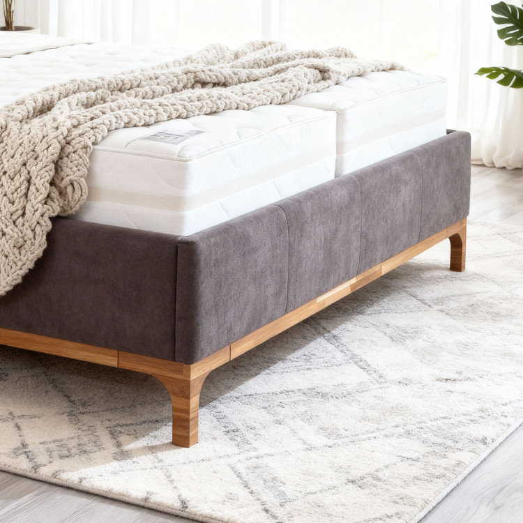 Lábakon álló tárolódobozos szövetágy 180, barna Mercur  - 3