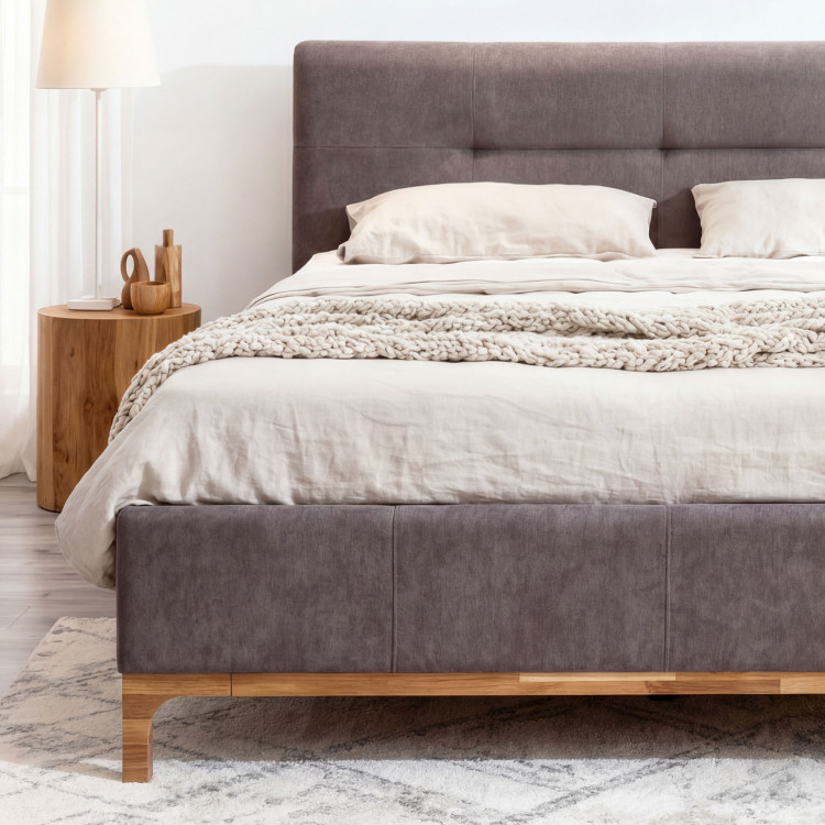 Lábakon álló tárolódobozos szövetágy 180, barna Mercur  - 5