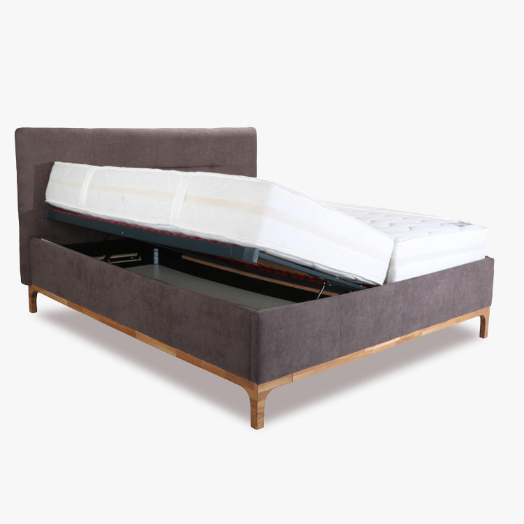 Lábakon álló tárolódobozos szövetágy 180, barna Mercur  - 8