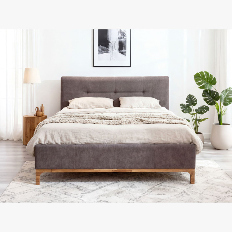 Lábakon álló tárolódobozos szövetágy 180, barna Mercur  - 10