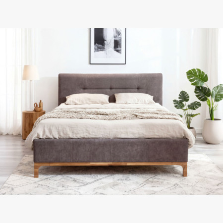 Lábakon álló tárolódobozos szövetágy 180, barna Mercur  - 10