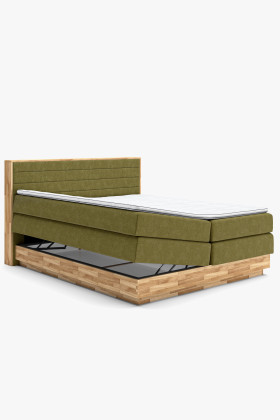 Boxspring ágy tárolóhellyel, Moneta 180 zöld  - 1 2