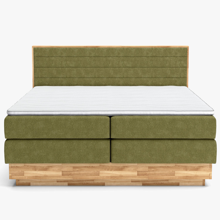 Boxspring ágy tárolóhellyel, Moneta 180 zöld  - 3