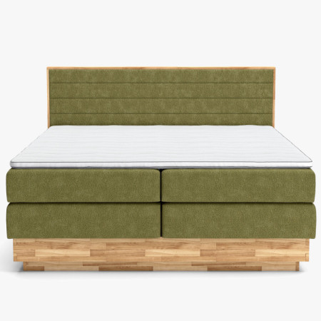 Boxspring ágy tárolóhellyel, Moneta 180 zöld  - 3