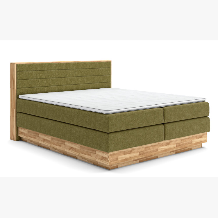 Boxspring ágy tárolóhellyel, Moneta 180 zöld  - 4