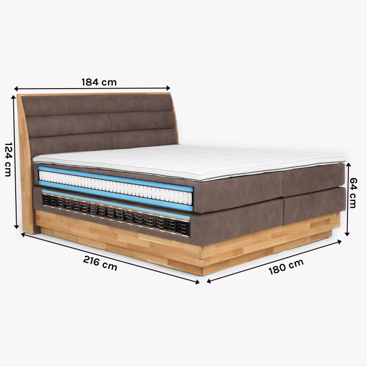 Boxspring ágy tárolóhellyel, Marisa 180 barna  - 9