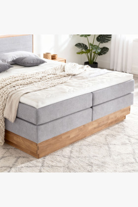 Boxspring ágy tárolóhellyel, Moneta 180 szürke  - 1 2