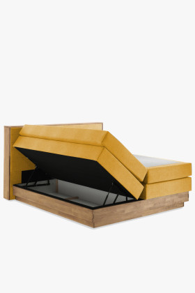 Postel boxspring tároló résszel, Moneta 180 mustársárga  - 1 2
