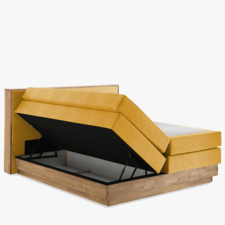Postel boxspring tároló résszel, Moneta 180 mustársárga  - 2