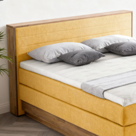Postel boxspring tároló résszel, Moneta 180 mustársárga  - 3