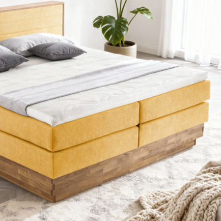 Postel boxspring tároló résszel, Moneta 180 mustársárga  - 4