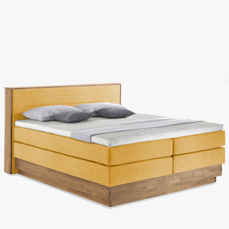 Postel boxspring tároló résszel, Moneta 180 mustársárga  - 5