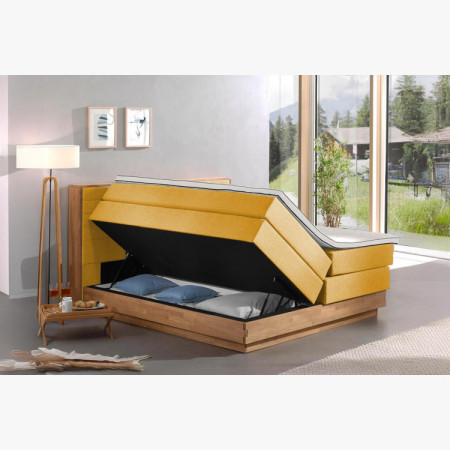 Postel boxspring tároló résszel, Moneta 180 mustársárga  - 8