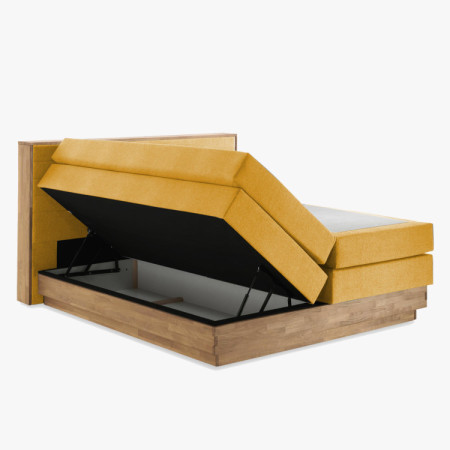Postel boxspring tároló résszel, Moneta 180 mustársárga  - 9