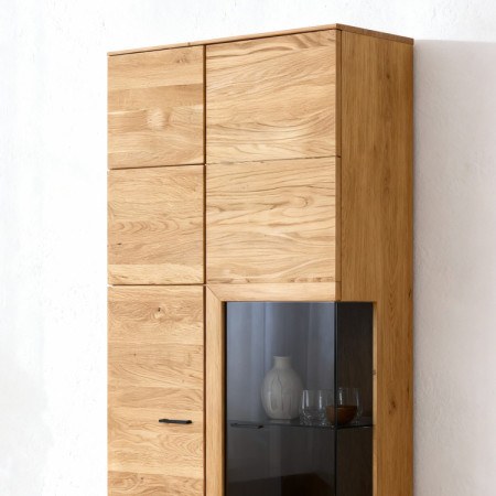 Tölgyfa szekrénysor, vitrin, polc és TV állvány  - 11